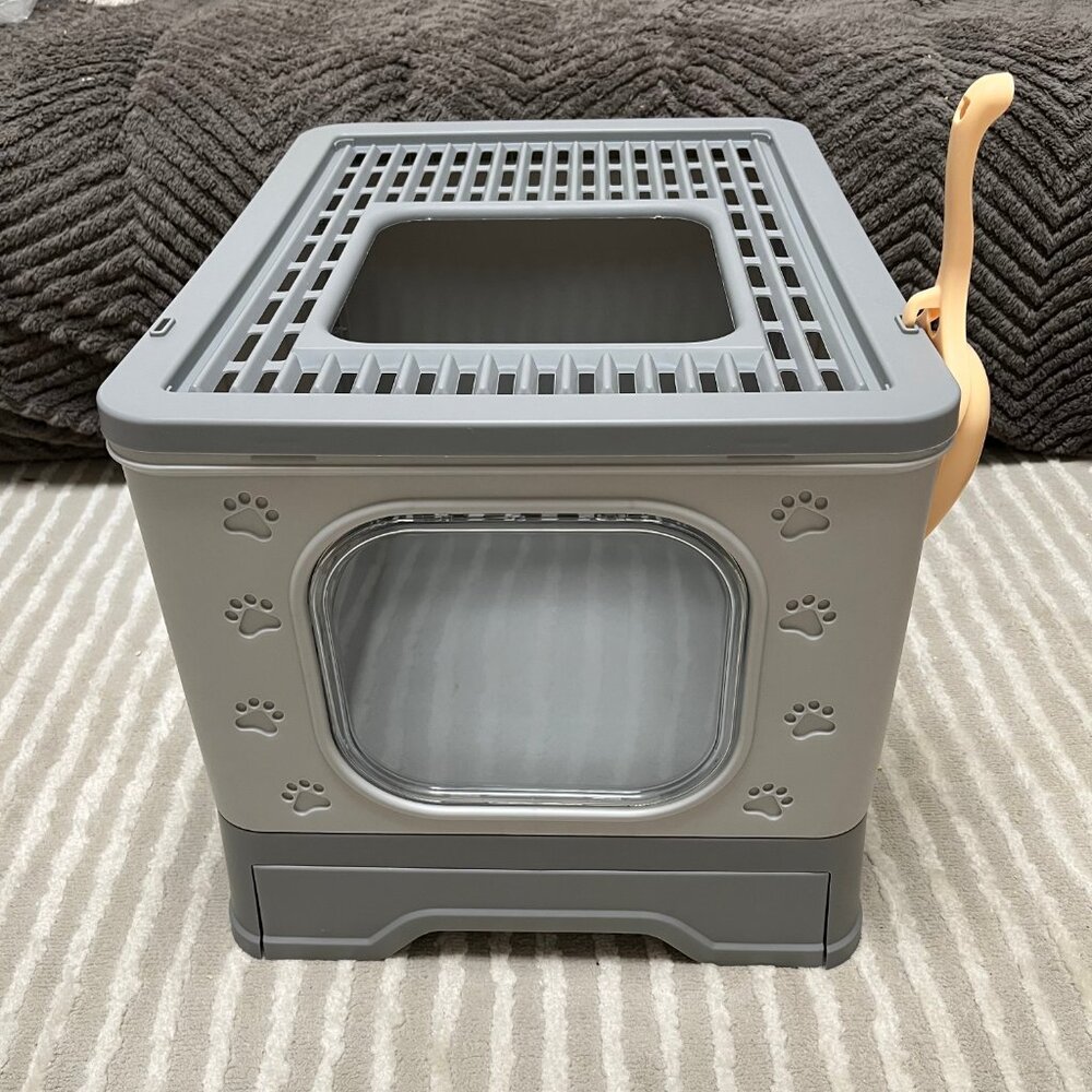 Enclosed Cat Litter Box, Printed Pattern Cat Litter Box, Large Foldable